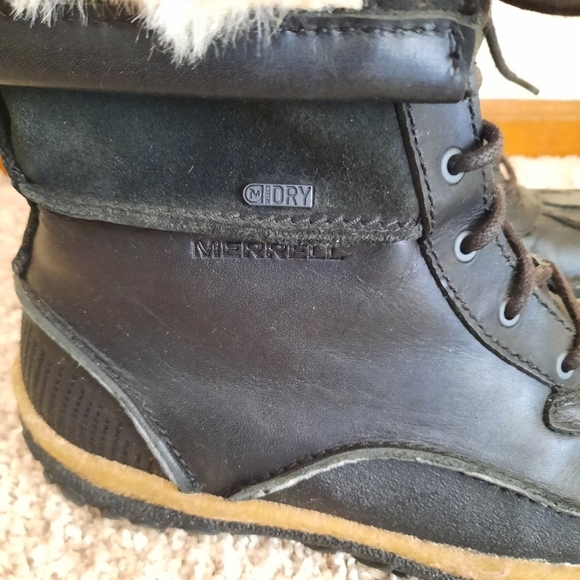 Merrell Tremblant Mid Polar Black Waterproof Winter Snow Boots J00940 Size 7 - Picture 4 of 16